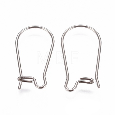 304 Stainless Steel Hoop Earrings Findings Kidney Ear Wires STAS-G200-01A-P-1
