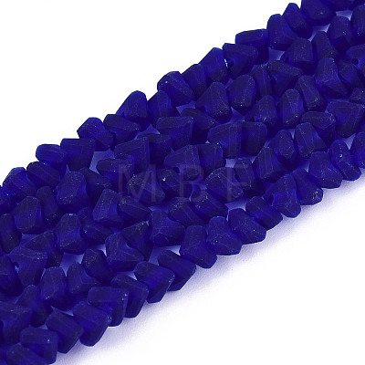 Frosted Transparent Glass Beads Strands GLAA-N016-4mm-03-1