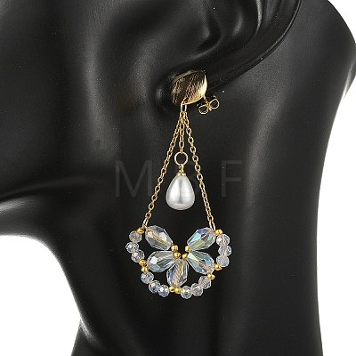 Electroplate Glass Dangle Earrings for Women EJEW-MZ00796-03-1