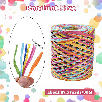 2 Rolls 2 Colors 80M Raffia Ribbon OCOR-CJ0004-10-1