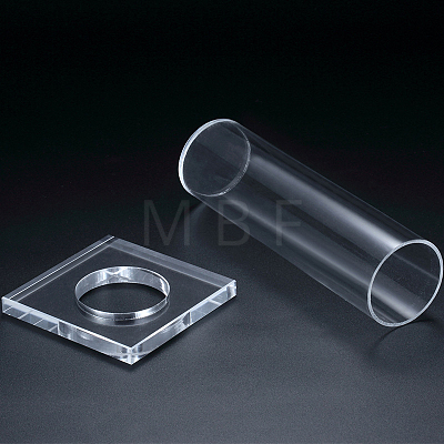 Transparent Acrylic Hair Ring Display Stands OHAR-PW0001-135A-1