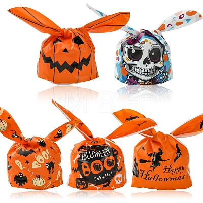 50Pcs 5 Styles Rabbit Shaped Halloween Candy Plastic Bags ABAG-FS0001-08B-1