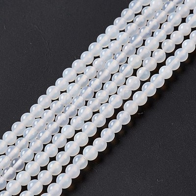 Natural White Agate Beads Strands G-C247-03-1