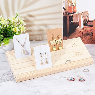 5-Slot Wood Slant Back Earring Display Stands EDIS-WH0021-36C-1