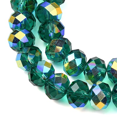 Electroplate Transparent Glass Beads Strands EGLA-A046-01C-23-1