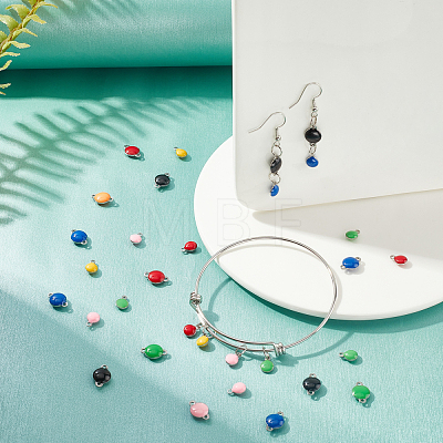 72Pcs 12 Style Ion Plating(IP) 304 Stainless Steel Enamel Links/Connectors and Charms STAS-UN0032-11-1