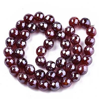 Electroplate Natural Agate Beads Strands G-T131-54I-1