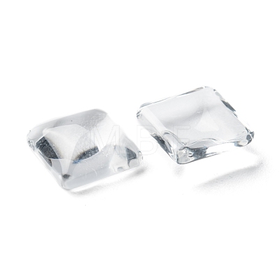 Transparent Clear Glass Square Cabochons GGLA-A001-10mm-1