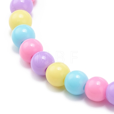 5Pcs 5 Style Candy Color Acrylic Round Beaded Stretch Bracelets Set BJEW-JB08675-1
