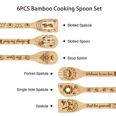 6Pcs Bamboo Spoons & Knifes & Forks AJEW-WH0411-003-1