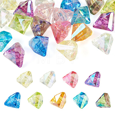 20Pcs UV Plating Transparent Acrylic Beads OACR-TADJ0001-07-1