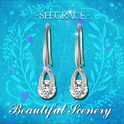 SHEGRACE Brass Platinum Plated Dangle Earrings JE99B-1