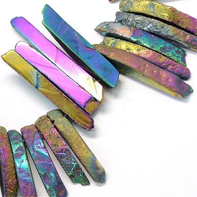 Nuggets Electroplate Natural Dyed Agate Graduated Beads Strands G-L456-01C-1