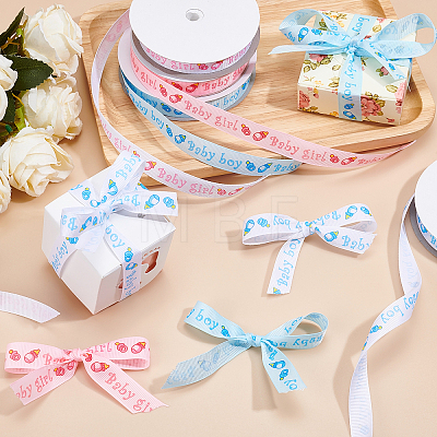   Baby Shower Ornaments Decorations Word Baby Printed Polyester Grosgrain Ribbons OCOR-PH0001-11-1