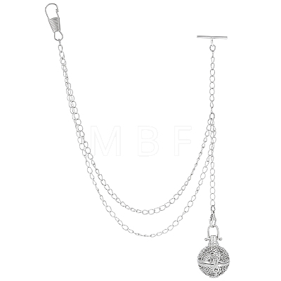 Brass Empty Bead Cage Pendant Decorations HJEW-PH02505-1
