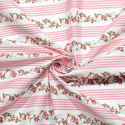 1M Flower Pattern Cotton Fabric DIY-PH0036-57-1