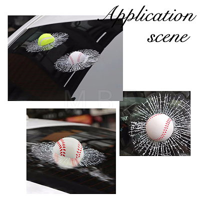 Resin 3D Baseball PVC Waterproof Car Stickers DIY-WH0349-181-1