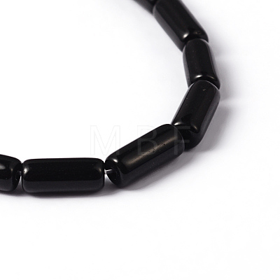Black Glass Tube Beads Strands X-GST13-1