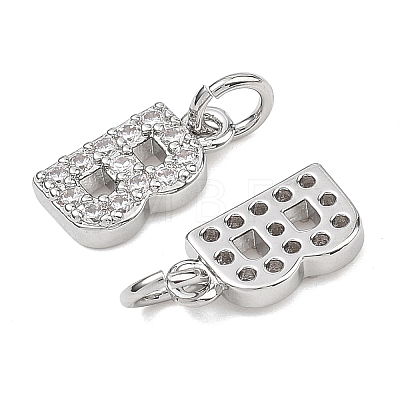 SHEGRACE Brass Micro Pave Clear Cubic Zirconia Pendants XGRQ29042-394P-B-1