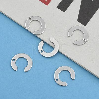 304 Stainless Steel Letter Charms X-STAS-O072-C-1