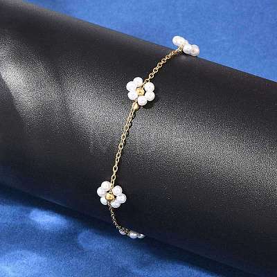 Acrylic Pearl Beads Link Bracelets SA-D001-01G-1