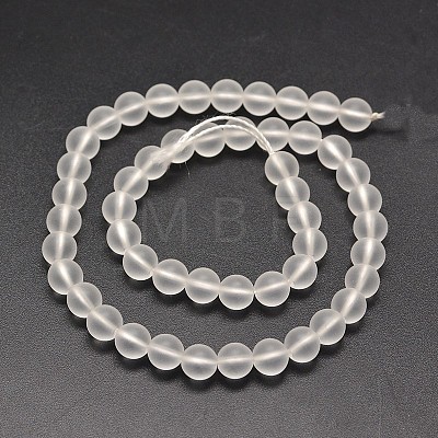 Frosted Synthetic Quartz Round Bead Strands PIEG-J002-07-6mm-1