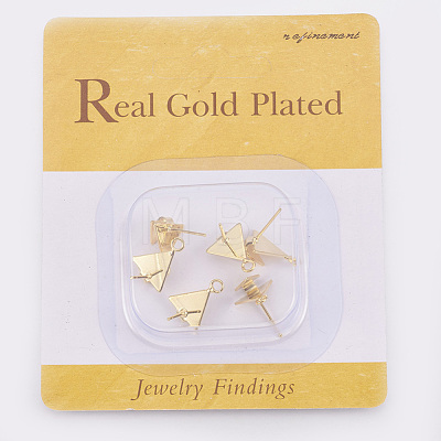 Brass Stud Earring Findings X-KK-Q735-368G-1