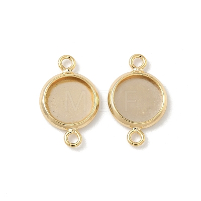 Flat Round Brass Connector Cabochon Settings KK-K414-13F-G-1