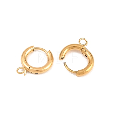 316 Stainless Steel Huggie Hoop Earring Findings X-EJEW-B158-01A-G-1