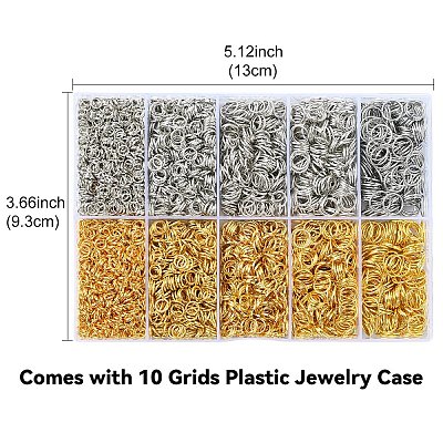 10 Styles Iron Open Jump Rings IFIN-YW0003-60B-1