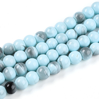 Baking Paint Glass Beads Strands DGLA-N013-8mm-03-1