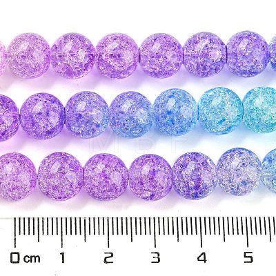 Spray Painted Crackle Glass Beads Strands DGLA-C002-8mm-07-1