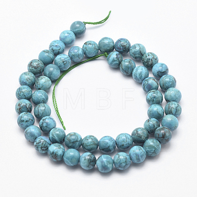 Natural Marble Beads Strands X-G-K211-8mm-E-1