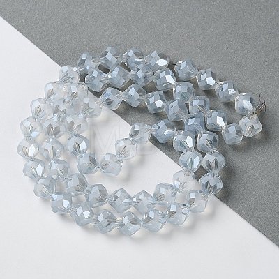 Electroplate Transparent Glass Beads Strands EGLA-I019-PL03-1