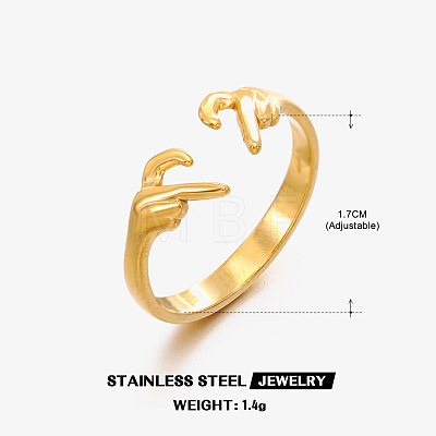 201 Stainless Steel Cuff Open Rings FS-WG76F01-05-1