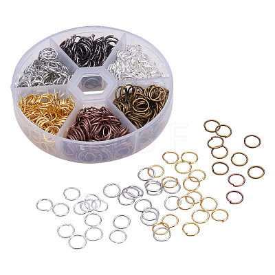 6 Colors Iron Plated Open Jump Rings 8mm Diameter Wire 21-Gauge Jewelry Making Findings IFIN-PH0001-8mm-08-1