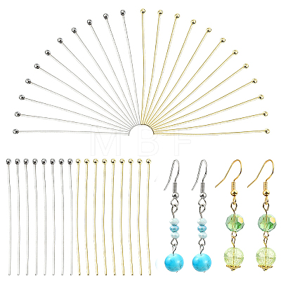 60Pcs 2Colors 304 Stainless Steel Ball Head for Craft Jewelry Making STAS-YW0011-27-1