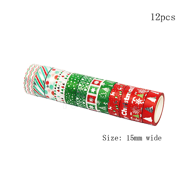 Christmas Theme DIY Scrapbook Decorative Adhesive Tapess DIY-CJC0001-12-1