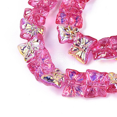 Baking Paint Electroplate Transparent Glass Beads Strands EGLA-N020-05B-1
