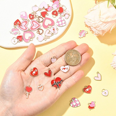 40Pcs 20 Styles Alloy Enamel Charms ENAM-YW0006-86-1