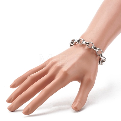 304 Stainless Steel Rolo Chain Bracelets for Women BJEW-JB06673-01-1