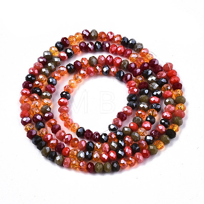 Electroplate Mixed Color Glass Beads Strands GLAA-T006-07-B01-1
