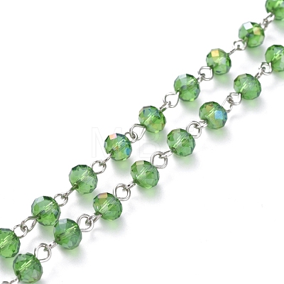 Handmade Electroplate Glass Beaded Chains AJEW-JB00528-05-1