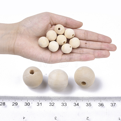 Natural Unfinished Wood Beads WOOD-S651-A18mm-LF-1