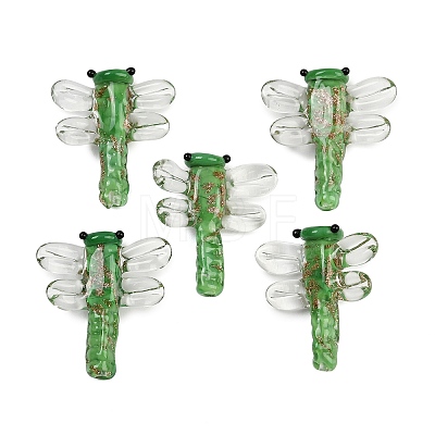 Transparent Lampwork Beads FOIL-I017-01E-1