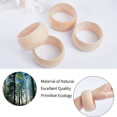 Unfinished Wood Plain Bangle for Women BJEW-WH0018-18-1