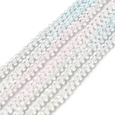 Transparent Gradient Color Glass Beads Strands GLAA-H021-01B-27-1