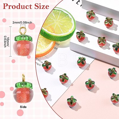 40Pcs Transparent Resin with Transparent Glass Pendants PALLOY-CJ00193-1