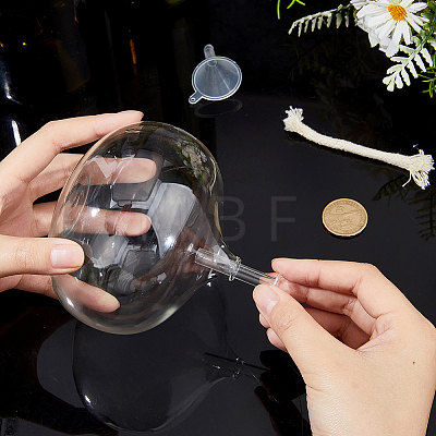 Transparent Glass Candle Holders with Candle Wick DIY-WH0308-996C-1