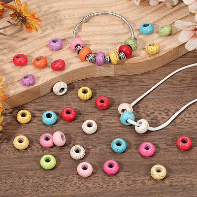 100Pcs Synthetic Turquoise European Beads TURQ-PA0001-04-1